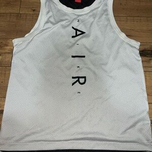 Nike White and Black Men's Mesh Tank Top